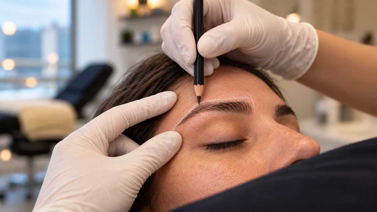 Diseño ilustrativo de cejas previo a un injerto en Capellé, Querétaro