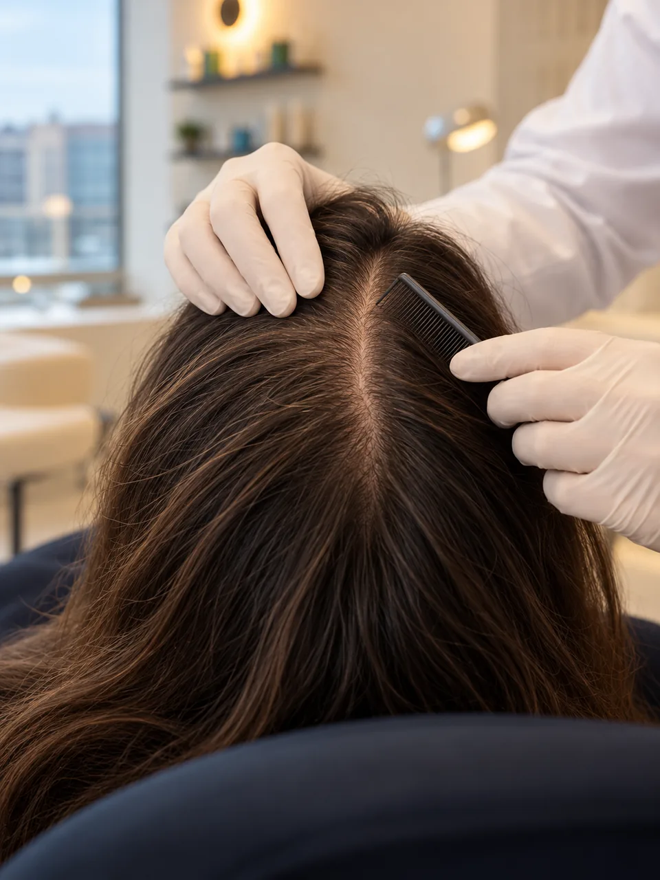Revisión ilustrativa de caída del cabello en mujeres en Capellé, Querétaro